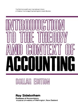 cover image of Introduction to the Theory and Context of Accounting